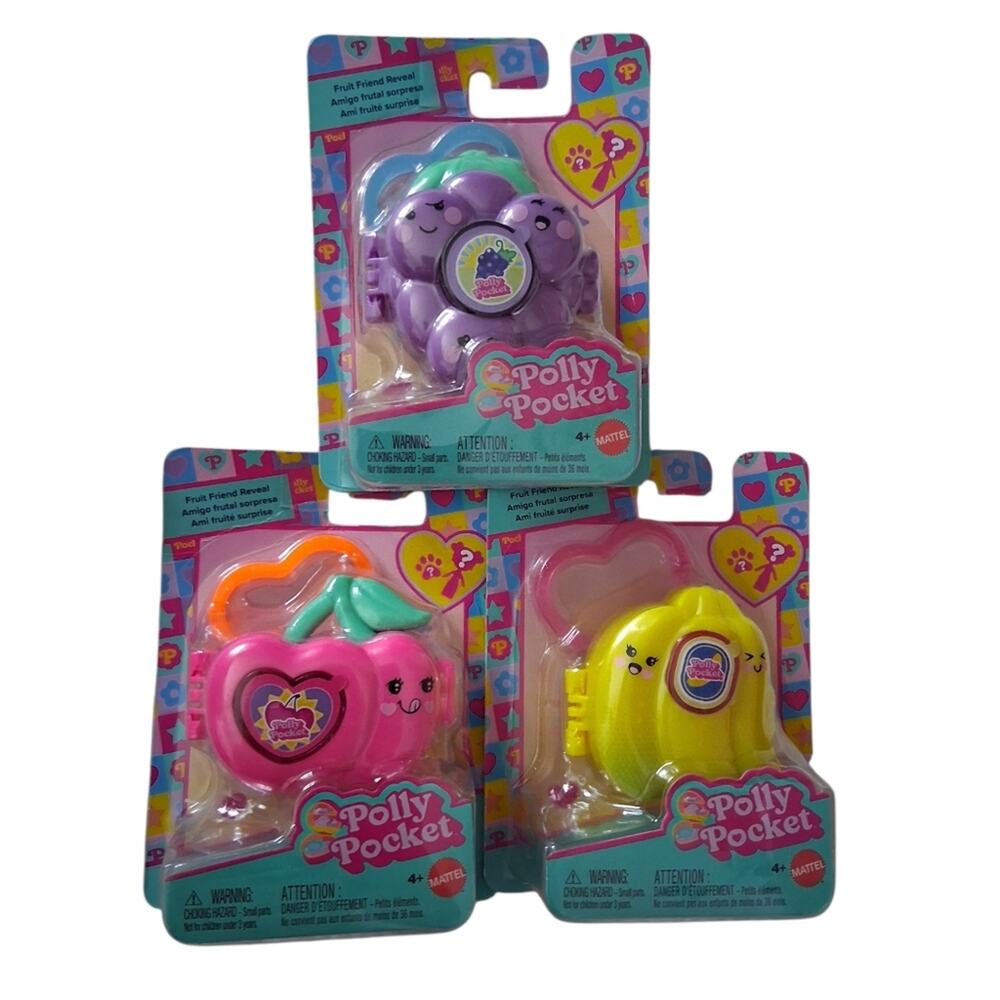 NWT Polly Pocket Fruit Friend Reveal Set Bundle
